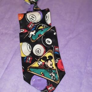 Mickey, Inc - Disney Mickey Mouse Themed Pool Table Billiards Tie Vintage